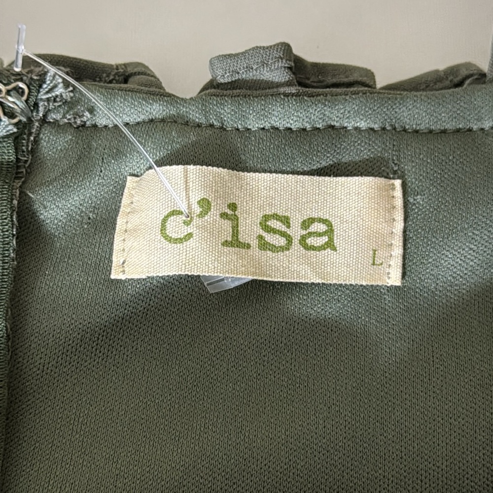 C'isa Cement Ruffled Strap Women's Summer Dress lined Size Large NWOT - Picture 5 of 8